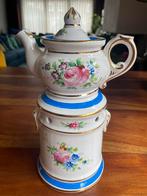 Theepot met warmhouder, gemerkt., Antiek en Kunst, Antiek | Porselein, Ophalen of Verzenden