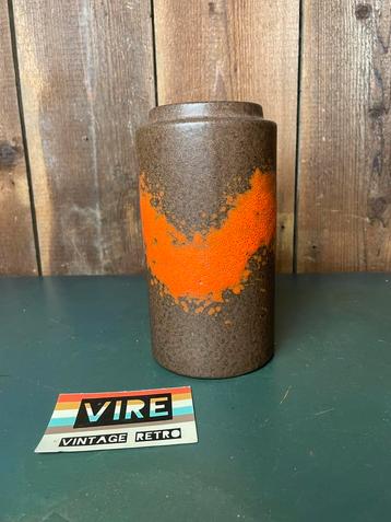 Vintage jaren 70 oranje bruine west germany vaas  beschikbaar voor biedingen