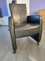 Leren stoel, 4 stuks, Ophalen, Gebruikt, Zwart, Leer