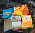 Pokémon Tin met 35 kaarten, Gebruikt, Ophalen of Verzenden, Pokémon, Reisspel