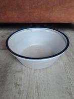 Vintage Emaille Waskom Wit Blauw - 38cm, Ophalen of Verzenden