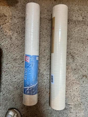 2 Rollen Behang - Wit/Beige beschikbaar voor biedingen
