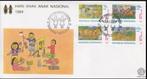 Indonesië 1984 - FDC SHP 157 - Kindertekeningen, Postzegels en Munten, Postzegels | Azië, Zuidoost-Azië, Verzenden, Gestempeld