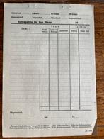 WO2 DUITS Formulier HJ-BDM oningevuld, Verzenden, Landmacht, Duitsland, Overige typen