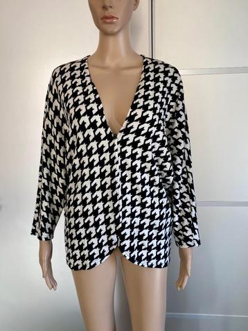 i41 Only maat S=36 oversized fijn-gebreid vest zwart/wit beschikbaar voor biedingen