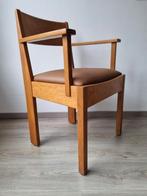 Art Deco stoel, opnieuw gestoffeerd, Bruin, Onbekend, Hout, Ophalen of Verzenden