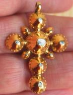 Antiek georgisch gouden kruis hanger, roosdiamanten 18eeuw, Sieraden, Tassen en Uiterlijk, Antieke sieraden, Ophalen of Verzenden