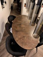 Eettafel met Stoelen & Lamp - Graniet Koperlook, Huis en Inrichting, Tafels | Eettafels, Ophalen, Gebruikt, 100 tot 150 cm, Vier personen