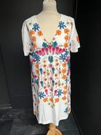 Mooie witte dames jurk met bloemen DESIGUAL maat 42, Wit, Maat 42/44 (L), Ophalen of Verzenden, Zo goed als nieuw