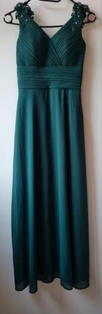 Smaragdgroene Avondjurk / Galajurk - Maat S, Kleding | Dames, Jurken, Ophalen of Verzenden, Zo goed als nieuw, Maat 36 (S), Onder de knie