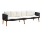 Vida Xl tuinbank 3-zits met kussens poly rattan zwart, nieuw, Ophalen, Nieuw