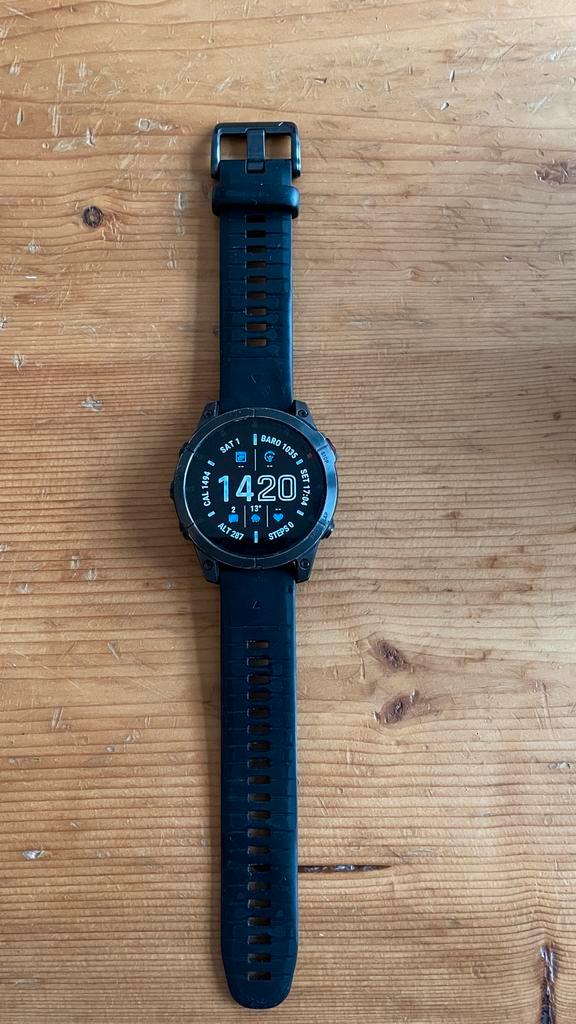 Garmin Epix (Gen 2) Sapphire Titanium 47mm, Sieraden, Tassen en Uiterlijk, Smartwatches, Gebruikt, Android, Zwart, Afstand, Calorieverbanding