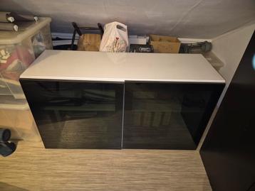 Ikea kast Besta 120x40x64cm met glazendeuren - afbeelding 1