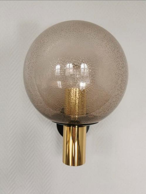 4x Limburg Bega Boom wandlampen rookglas bollen jaren 70/80, Huis en Inrichting, Lampen | Wandlampen, Zo goed als nieuw, Glas