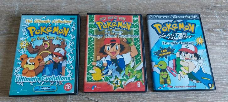 3 pokemon dvd's master quest ultimate evolutions pikachu, Cd's en Dvd's, VHS | Kinderen en Jeugd, Tekenfilms en Animatie, Alle leeftijden