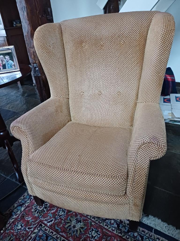 Fauteuil, Huis en Inrichting, Fauteuils, Gebruikt, 75 tot 100 cm, Ophalen of Verzenden, Stof