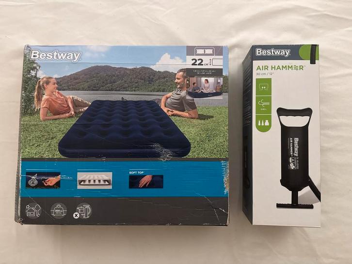 Bestway Luchtbed + Handpomp - Zo Goed Als Nieuw!, Caravans en Kamperen, Luchtbedden, Zo goed als nieuw, 1-persoons, Ophalen of Verzenden