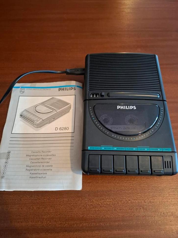 Philips D 6280 Cassette Player / Recorder uit 1988, Audio, Tv en Foto, Cassettedecks, Enkel, Philips, Tape counter, Ophalen of Verzenden