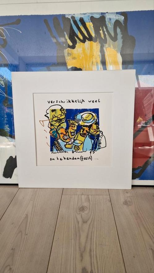 Herman Brood 'Verschrikkelijk veel onbekenden gesigneerd, Antiek en Kunst, Kunst | Litho's en Zeefdrukken, Ophalen of Verzenden