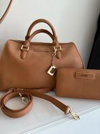 DKNY lederen Handtas met portemonnee, Ophalen of Verzenden, Gebruikt, Bruin, Handtas