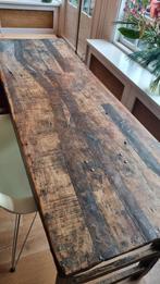 Authentieke Teakhouten Tafel - Smal & Gezellig, Huis en Inrichting, Tafels | Salontafels, Ophalen, Rechthoekig, 150 tot 200 cm