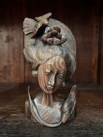 Sensuele Art-Deco vrouwenbuste – houtsnijwerk, Ophalen of Verzenden