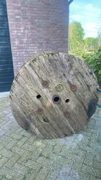 Grote haspel tafel, Tuin en Terras, Rond, Gebruikt, Hout, Ophalen