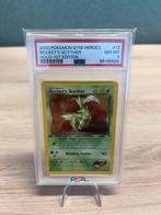 Rocket's Scyther Holo 1st Edition PSA 8 - 13/132 Gym Heroes, Foil, Ophalen of Verzenden, Losse kaart, Zo goed als nieuw