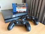 PS4 1TB + controlers en spellen, Spelcomputers en Games, Ophalen of Verzenden, Zo goed als nieuw, Met 2 controllers