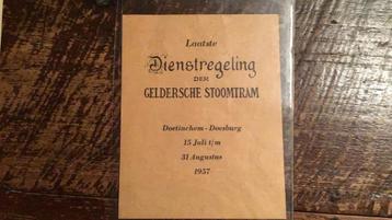 Doesburg-Laatste Dienstregeling-Geldersche Stoomtram-1957 beschikbaar voor biedingen