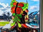 Tiffany Glas in Lood Dame met Vlinder, Ophalen of Verzenden