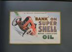 super Shell oil bord olie benzine raceauto FIAT Alfa, Verzamelen, Nieuw, Reclamebord, Ophalen of Verzenden