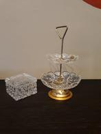 kristal: etagère + bonbonnière, Antiek en Kunst, Antiek | Glas en Kristal, Ophalen