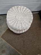 mand rotan wit met deksel vintage, Ophalen of Verzenden