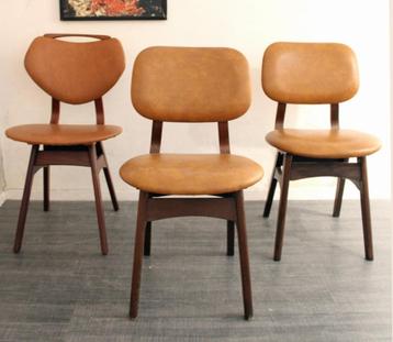 Jaren 50 design eetkamerstoelen - fifties vintage chairs beschikbaar voor biedingen