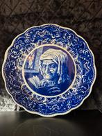Delfts Blauw Bord met Vrouw, in zeer goede staat., Antiek en Kunst, Ophalen of Verzenden