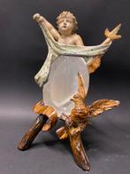 19 eeuwse , spiegel Cherubijn vogel guirlande, Ophalen of Verzenden