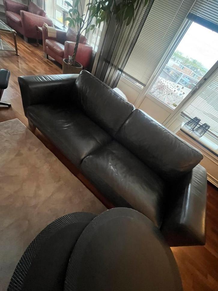 Topform leren designbank, Huis en Inrichting, Banken | Complete zithoeken, Gebruikt, Leer, Ophalen