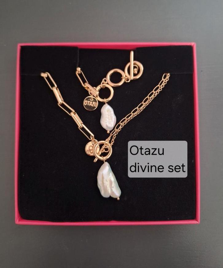 Otazu Divine Pearl giftset: handmade with love, Sieraden, Tassen en Uiterlijk, Kettingen, Nieuw, Overige materialen, Goud, Met hanger