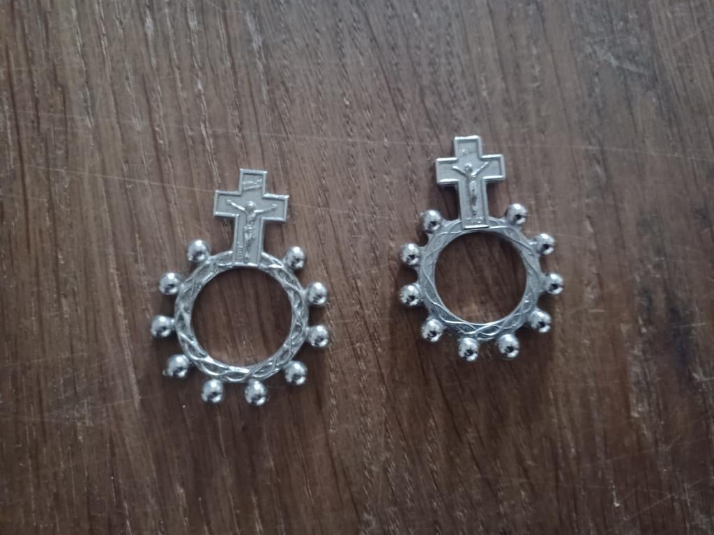 2x Religieuze rozenkransring, Ophalen, Gebruikt, Overige typen