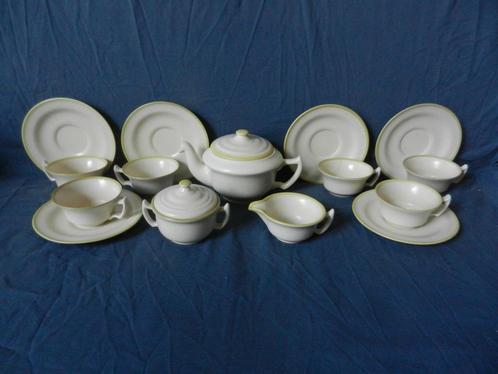 17 delig servies Ram Arnhem model D geel filet rand ca. 1927, Antiek en Kunst, Antiek | Keramiek en Aardewerk, Ophalen of Verzenden