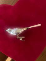 Oude antieke vintage kerstornament/kerstclip vogel zilver, Diversen, Kerst, Ophalen of Verzenden, Nieuw