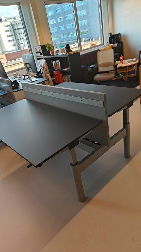 4x Gispen TM-duo werkplek bureau in hoogte verstelbaar, Huis en Inrichting, Bureaus, Zo goed als nieuw, Bureau, In hoogte verstelbaar