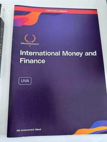 International Money and Finance summary - UVA beschikbaar voor biedingen