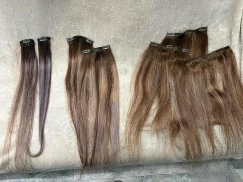 Clip in extensions highlight 125 gram 50 cm., Sieraden, Tassen en Uiterlijk, Uiterlijk | Haarverzorging, Zo goed als nieuw, Pruik of Haarverlenging
