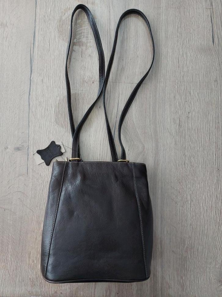 Bruine leren damestas / rugtas Czanne, Sieraden, Tassen en Uiterlijk, Tassen | Damestassen, Nieuw, Bruin, Ophalen of Verzenden