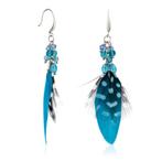 La Chiquita boho ibiza oorbellen oorhangers Plumeo 7 cm, Sieraden, Tassen en Uiterlijk, Hangers, Blauw, Nieuw, Ophalen of Verzenden