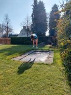 EXIT Supreme groundlevel trampoline 244 x 427 in ground, Ophalen, Gebruikt