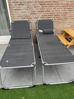 2x ligbedden grijs hoog aluminium, Ophalen, Zo goed als nieuw, Aluminium
