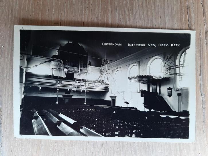 originele Van der List fotokaart, Giessendam Herv. kerk jr30, Verzamelen, Ansichtkaarten | Nederland, Ongelopen, Noord-Brabant
